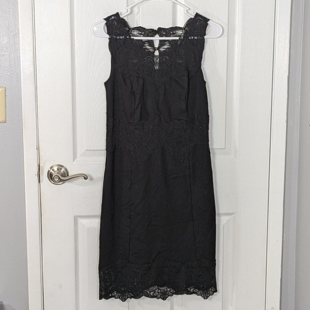 Little Black Dress Lace Trim Sleeveless Party‎ Cocktail Dress Size Small